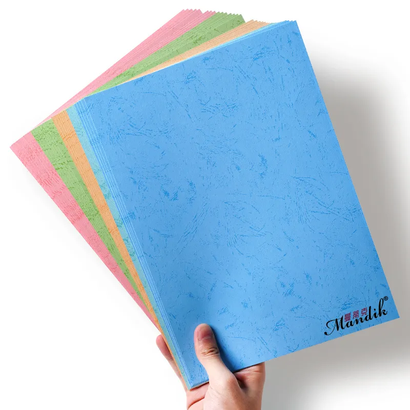 Meerkleurige Premium Effen Platte Textuur Lederen Graan Kartonnen Handwerkpapier 180gsm A4
