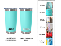 Gobelet isotherme double paroi en acier inoxydable de 20 oz avec couvercle en plastique, écologique, pour le café en gros et les fêtes