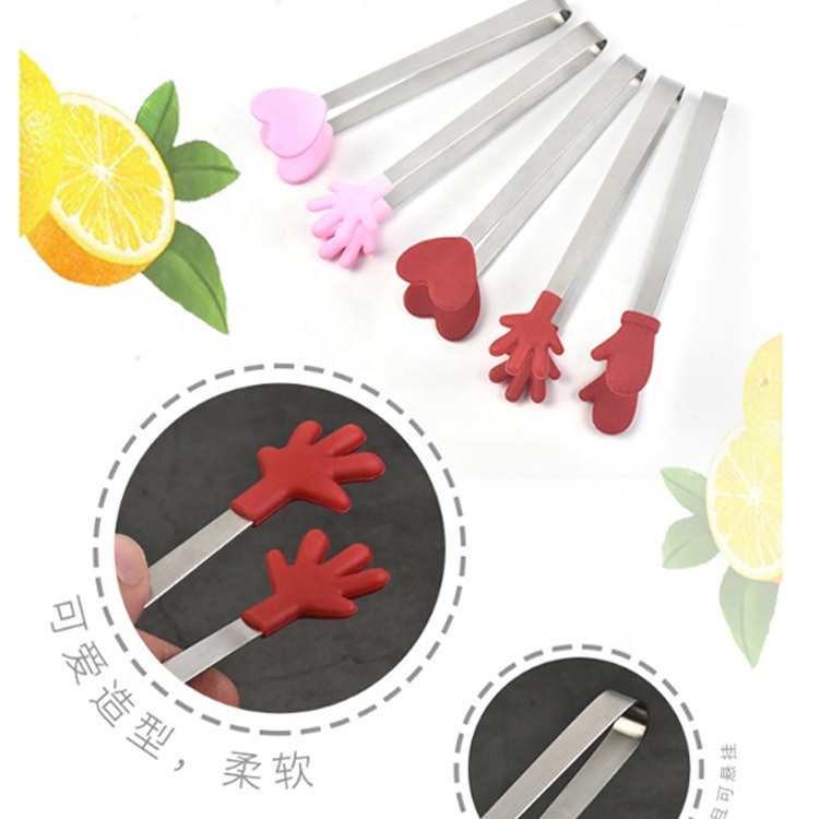 Mini Pinze Colorate Con Punte In Silicone – 14,5 Cm, Acciaio Inox, Forma A Guanto – Per Cubetti Di Zucchero, Ghiaccio, Frutta, Antipasti E Guarnizioni - 3