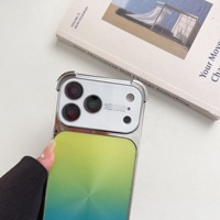 Coque de téléphone de luxe plaquée effet dégradé Aurore avec protection d'objectif pour iPhone 17 16 15 14 13 Pro Max