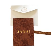 Invitations de mariage et d'anniversaire de style français en velours brun caramel de luxe, avec monogramme personnalisé en feuille d'or, insert en acrylique et ensemble d'enveloppes