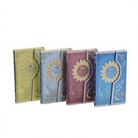 Carnet à couverture rigide avec boucle magnétique motif tournesol en relief, texture vintage, journal quotidien, carnet de notes pour enregistrement intime