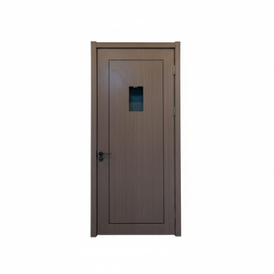 Opción insonorizada laminado impermeable característica biblioteca doble espalda OEM escuela fuego nominal puerta de madera - Product Image 1