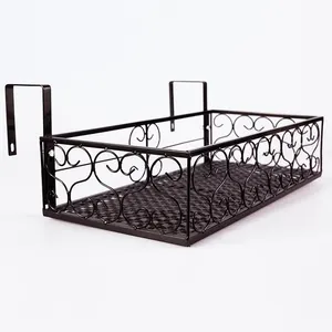 Estilo europeu janela varanda pendurado rack de flor camada única cesta de armazenamento/gancho da planta de ferro rack de metal