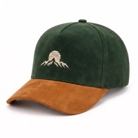 Casquettes de baseball en daim à 5 panneaux en gros, casquette snapback d'extérieur automne-hiver avec logo brodé 3D personnalisé