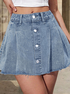 Nouvelle collection 26ème : Short en <span class=keywords><strong>jean</strong></span> amincissant pour femme, taille haute, coupe trapèze, anti-exposition, grande taille, pour silhouettes généreuses - Product Image 5