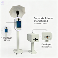 Cabina de Fotos con Pantalla Táctil de 14 Pulgadas, Resistente al Agua, Ventilador RGB, Cámara de Impresión de Autoservicio, Mini PC Integrada para Software de Fotografía