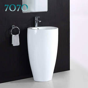 <span class=keywords><strong>Lavabo</strong></span> de cerámica redondo de una pieza, soporte para <span class=keywords><strong>lavabo</strong></span>, Económico - Product Image 3