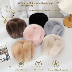 <span class=keywords><strong>Cache</strong></span>-oreilles pliables en fausse <span class=keywords><strong>fourrure</strong></span> de vison pour <span class=keywords><strong>femme</strong></span>, doux et en peluche, coupe-vent, pour usage quotidien en extérieur - Product Image 3