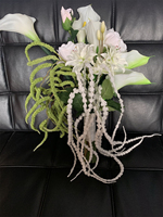 Bouquet de mariée en promotion : Fleurs artificielles de lys calla et pivoine pour arrangements floraux, mariage, hôtel, décoration intérieure