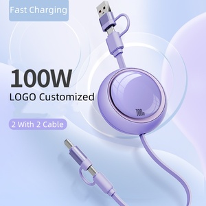 Biểu Tượng Có Thể Thu Vào 4 Trong 1 Cáp Dữ Liệu 100W Áp Dụng Pd Nhanh Sạc Cáp Cho Loại/8 Pin Điện Thoại Di Động - Product Image 2