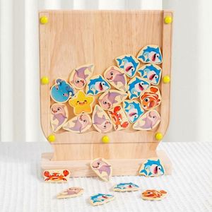 Juego de estrategia clásico con discos en forma de dinosaurio para adultos y niños, juego interactivo de madera 5 en raya - Product Image 2