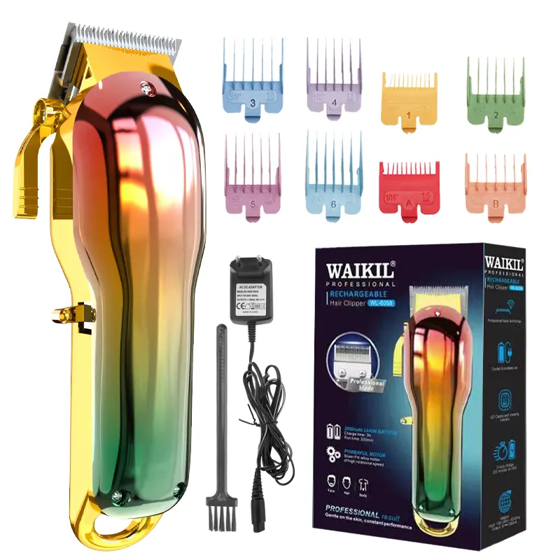 WAIKIL Hot Sell Professional Adjustable Cordless Hair Cut Machine Men's Beard Barbers Hair Clipper & Trimmer For Salon Barber