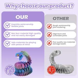 Jouet sensoriel en plastique doux au toucher, thème animal congelé, Tyrannosaurus Rex, serpent à dents, pour enfants, prise en main confortable, jouet de décompression - Product Image 5