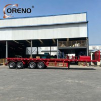 Semi-remorque à plateau en acier WABCO, 3 essieux, pneus triangulaires, capacité de 80 tonnes, pour le transport minier en Amérique du Sud