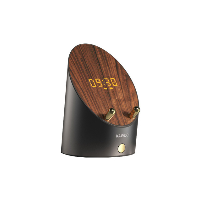 Creative Design Smart Induction Speaker Mini Portable Blue Tooth Speaker with Clock and Mobile Phone Bracket