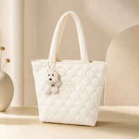 Sac de maquillage en nylon matelassé avec logo personnalisé Ginzeal, grande capacité, organiseur de cosmétiques de voyage avec poignée