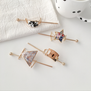 Japanese Fashion Vintage Acetate Hair Accessories Simple Lady Shapes Of Metal Hairpins Hair Jewelry Accessories 