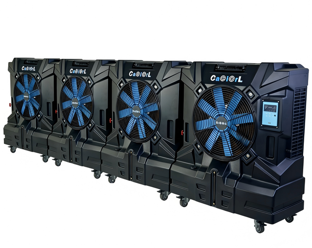 Evaporative Air Cooler 18" Fan 1.1HP 20gal Water Tank Portable Wheels Remote Outdoor Workshop Industrial CE