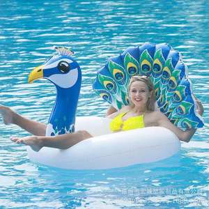 Inflatable Peacock Swimming Ring 130cm PVC Float For Adults Outdoor Water Recreation Pool Accessory - Product Image 3