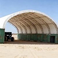 Cubierta de Lona Resistente para Contenedores, de Doble Estructura, 60'x80'x15'