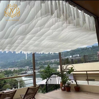 Rideau en tissu pour plafond de mariage, rideau en gaze ondulé pour la décoration de plafond de mariage en plein air, restaurant, hôtel