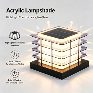 Nouvelles lampes à pilier LED électriques/solaires, modernes, pour villa, jardin, extérieur, indice de protection IP65, garantie de 5 ans - Product Image 4