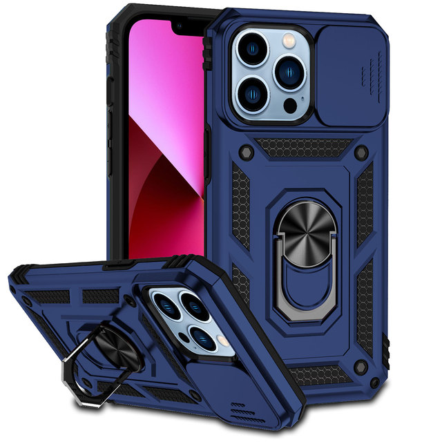 LeYi Mobile Phone Accessories Back Cover With Camera Ring Holder Shockproof Armor Phone Case for Iphone 17 14 13 15 12 Pro Max