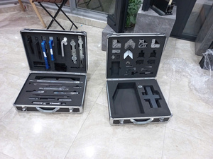 Aluminum Frame Plywood Carrying Case with Custom <b>Foam</b> <b>Padding</b> for Window Glass Hardware Fittings and Presentation Box - Product Image 2