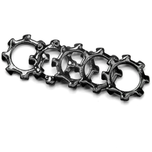 10 pièces/sac Rondelles dentées externes en acier inoxydable 304, plaquées zinc noir, oxydées noires, M3 M5 M6, pour maintien de joints d'étanchéité externes à dents étoilées - Product Image 5