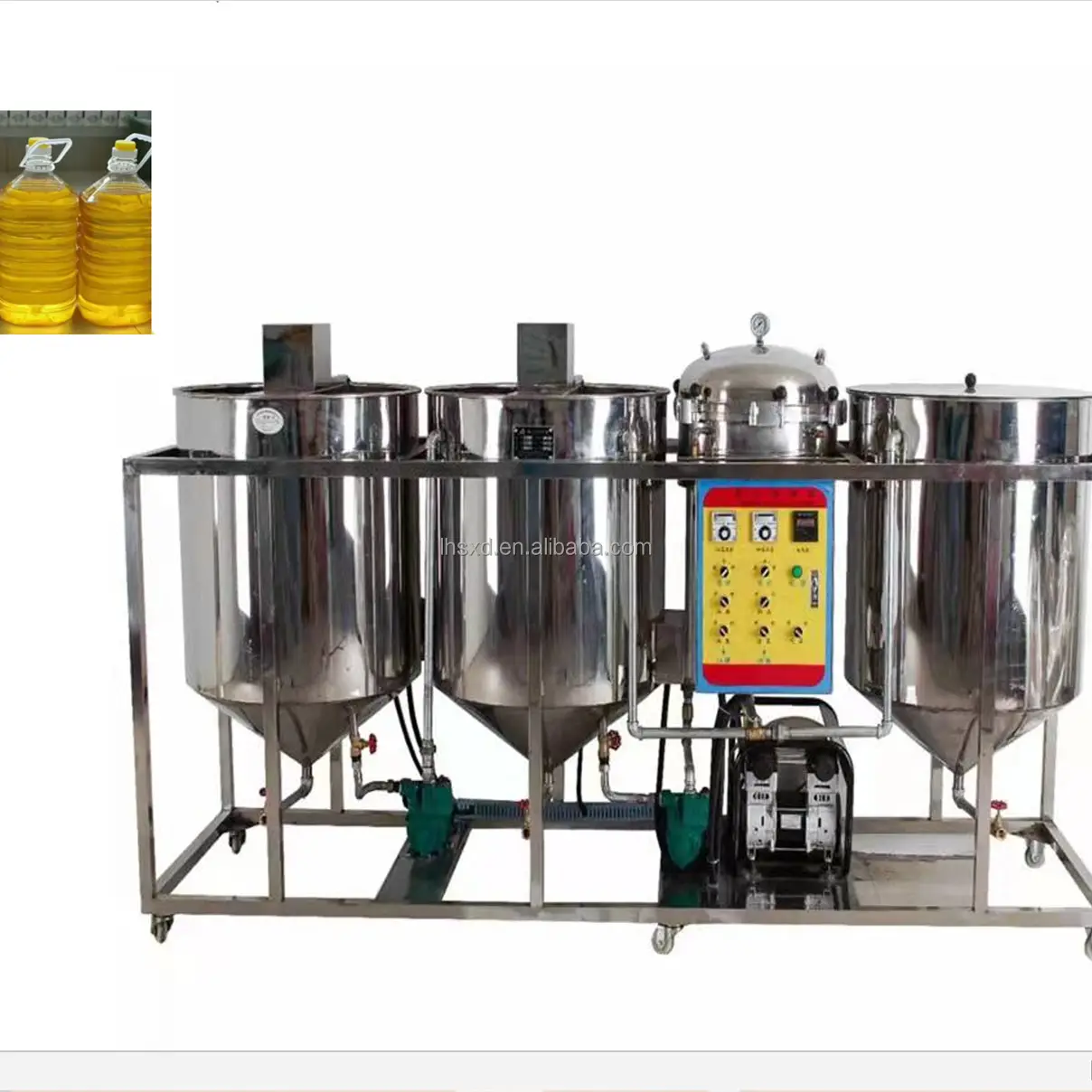 Commercial use sunflower soybean oil refining machine/Crude palm oil refinery machines/Small scale edible oil refining equipment