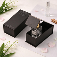 Boîte cadeau magnétique à couvercle rabattable, boîte d'emballage rectangulaire, boîte cadeau en papier pour parfum, anniversaire, porte-clés, bijoux, personnalisable