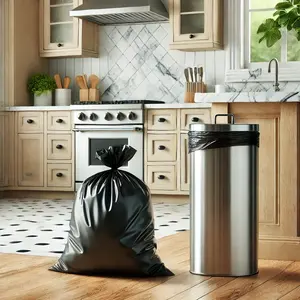 Sacs poubelle noirs très résistants, grande capacité, étanches, résistants aux déchirures, résistance industrielle, sécurité pour usage commercial, sacs en plastique - Product Image 3