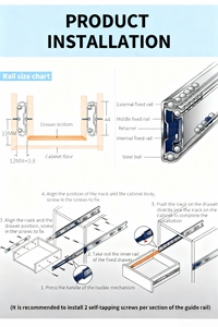 Yeni fabrika doğrudan yumuşak yakın çekmece slayt pas geçirmez mutfak dolabı organizasyon ev yenileme yumuşak yakın çekmece slayt - Product Image 6
