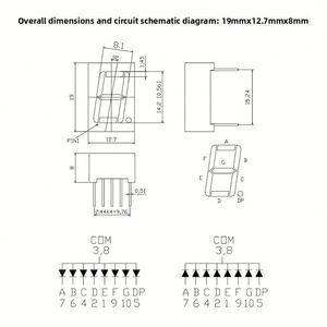 056 Inch 1-Digit <b>LED</b> Digital <b>Tube</b> Single 8 <b>LED</b> Digital Monochrome Screen XR-S5611 High-Brightness Red Light Common Cathode Anode - Product Image 4