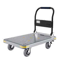 Chariot à plateforme pliable à 4 roues en PP robuste avec construction durable pour une utilisation en supermarché et en atelier