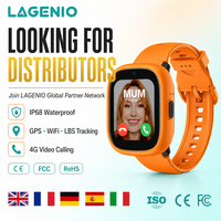 Montre connectée pour enfants LAGENIO Professional 4G avec emplacement pour carte SIM, GPS, WIFI, LBS, podomètre, IP68, SOS, appel vidéo HD