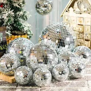 Wholesale 10cm 20cm 30cm 40cm 50cm 60cm 80cm 100cm Silver Black Giant Inflatable Disco Ball Decor