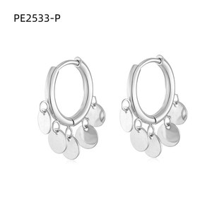 Boucles d'oreilles Amy Amy en alliage plaqué argent pour femmes, bijoux de fête à la mode PE2533 - Product Image 1