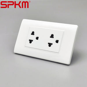 SPKM soket lampu dinding elektrik, standar Amerika Selatan 16A 250V, 10A Max tiang tunggal 1Gang 2WAY/3WAY PC tombol tekan bahan - Product Image 3