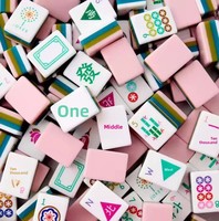 Tuiles de Mahjong Créatives Personnalisées en Acrylique, Style Américain, Numérotées en Anglais, pour Jeu de Mahjong Manuel, avec Emballage en Boîte