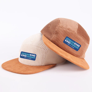 Gorra de béisbol plana con logotipo personalizado, gorra de campamento de 5 paneles, gorra de pana para mujer, de 5 paneles <span class=keywords><strong>Camper</strong></span> gorra de, sombreros deportivos de pana para <span class=keywords><strong>hombre</strong></span>, sombrero de 5 paneles - Product Image 1