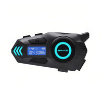 K09 Helm Sepeda Motor Tahan Air Walkie Talkie Pengurang Kebisingan Radio FM Layar LCD Baterai Tahan Lama Set Perlengkapan Baru