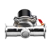 220V 24V normalement fermé deux voies Tri pince en acier inoxydable 304 316L électrovanne d'eau sanitaire électrique de qualité alimentaire