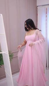 Super Collection Ropa India pakistaní lista para usar completamente cosida-Faux Georgette Kurta / Kurti Reversible Casual - Product Image 5