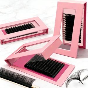 Extensions de cils en gros – Plateaux d'extensions de cils en soie douce de qualité supérieure, extensions de cils volume noir mat en velours cachemire - Product Image 1