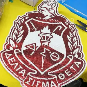 Custom Wholesale Embroidery Delta Sigma Theta Sequin Patches for Garment