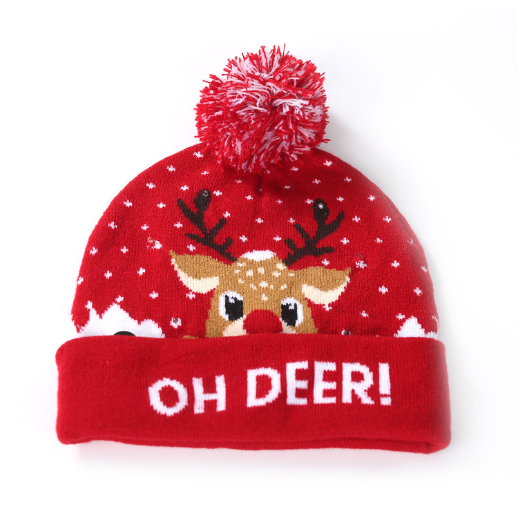Новый товар, Вязаная Шапка-бини oh deer, шапка-череп, зимняя шапка, Рождественская шапка для семьи