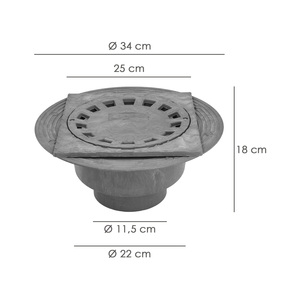Caldaia Sifonica Orizzontale in PVC 250x250 mm. Uscita O/ 90 - 110 mm. - Product Image 2