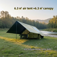 Tenda Camping Tiup Premium Khusus Keluarga, Liburan Luar Ruangan Mewah, Tahan Air, Lapis Ganda, Tenda Udara Empat Musim, Kabin Glamping